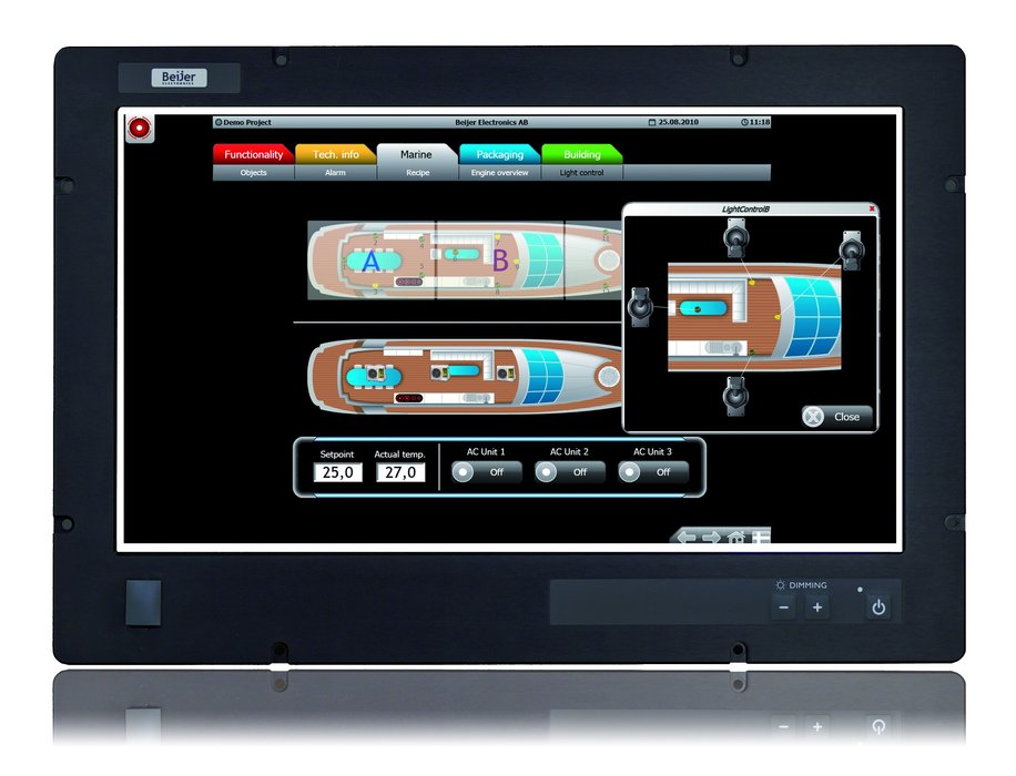 Beijer Electronics lancerer en widescreen monitor og  en industriel PC perfekt for maritime applikationer